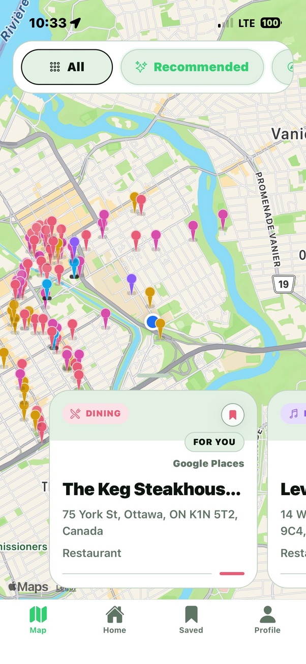 Latelyy personal map discovery screen